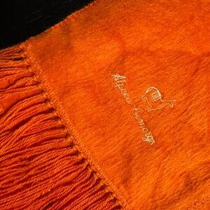 Bright Orange Alpaca Scarf with Fringe